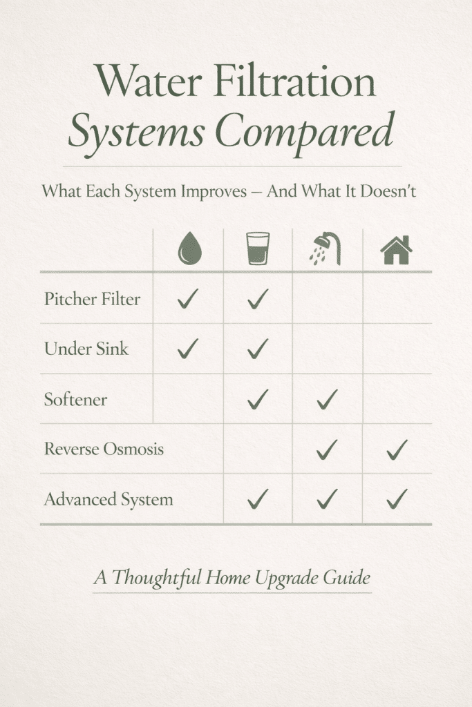 7 Water Filtration Systems Compared: What Each One Actually Does (And Doesn't Do)